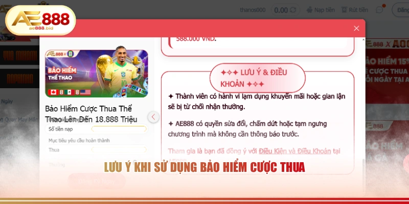 Lưu ý khi sử dụng bảo hiểm cược thua